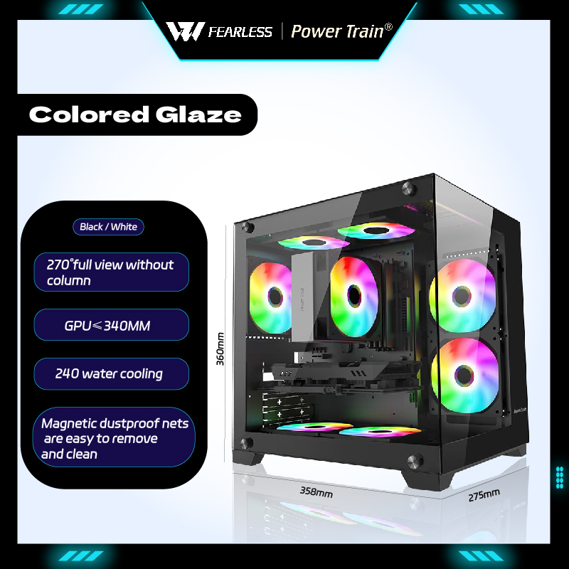 Atx Case - パワートレイン カラード グレーズ MATX ゲーミングPCケース ITX