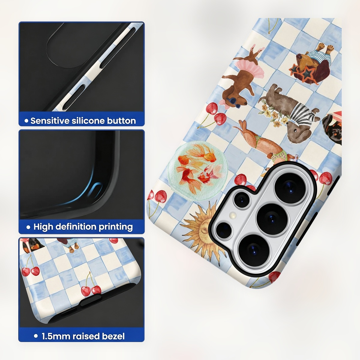 「Funny Dogs」の夏用2層構造のスマートフォンケース - Computer Case のレビューと価格
