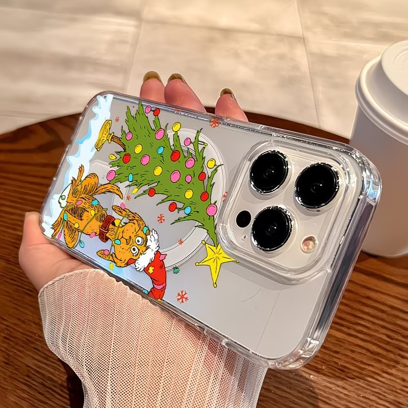 子犬をテーマにしたクリスマスパーティー クリアスマホケース  - Mini Pc Case のレビューと価格